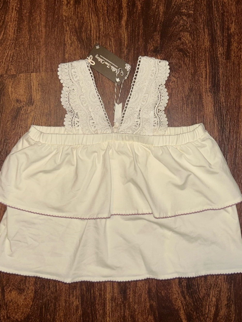 Matilda Jane Cream Lace-Trim Tiered Top